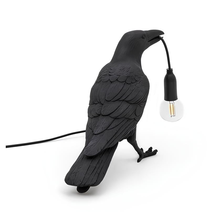 Gothic Raven Lamp Vintage Resin Bird Lamp