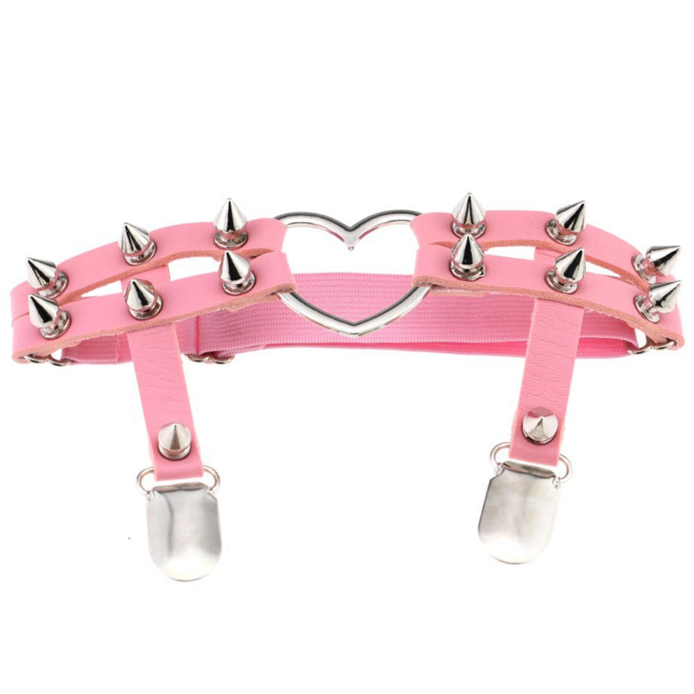 Spiked Heart Garter Belte