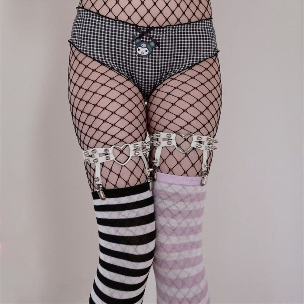 Spiked Heart Garter Belt