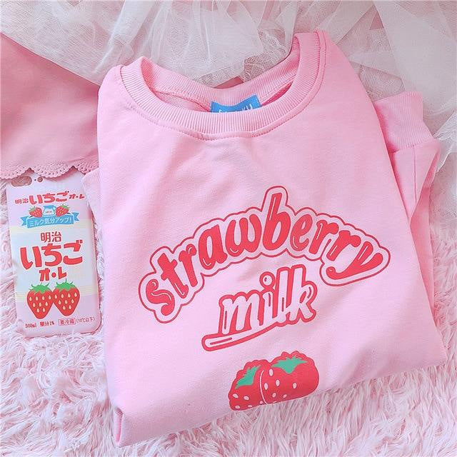 Sweat-shirt au lait de fraise