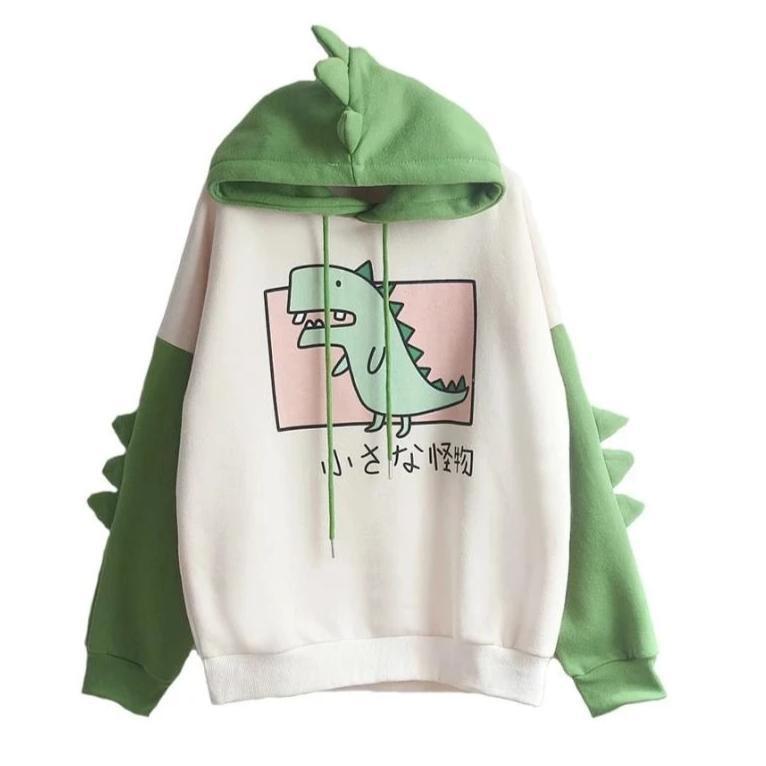 Sudadera con capucha con diseño de dinosaurio japonés