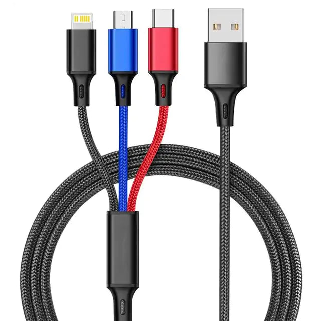 3-in-1 USB-Kabel Typ C – Universelles Lade- und Datenkabel