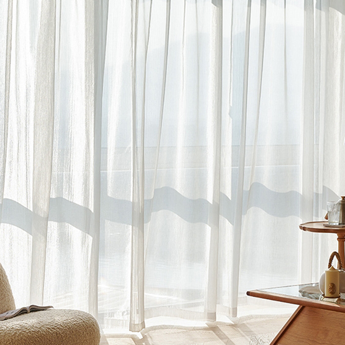 WeaveGlam - Transparent Woven Curtains for a Chic and Modern Style