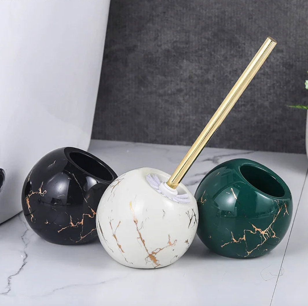 Golden Marble Holder & Brush