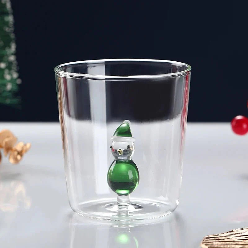 Transparenter Weihnachtsbecher aus Glas mit optionaler Geschenkbox