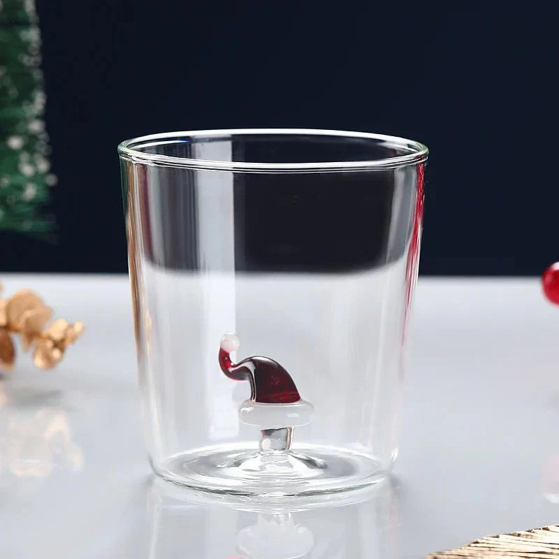 Transparenter Weihnachtsbecher aus Glas mit optionaler Geschenkbox