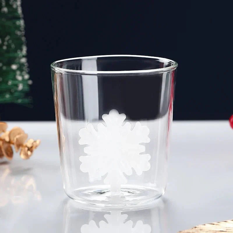 Transparenter Weihnachtsbecher aus Glas mit optionaler Geschenkbox