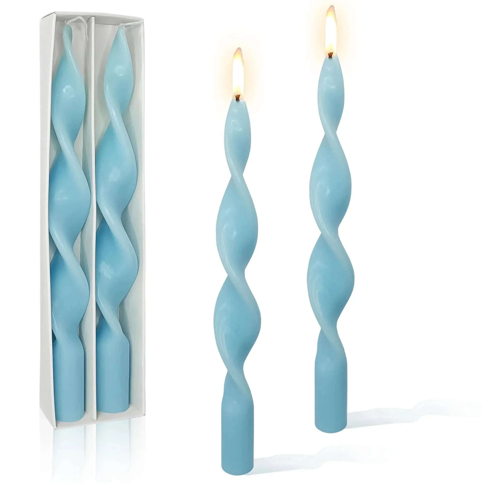 Two Piece Twisted Tapered Candle Set