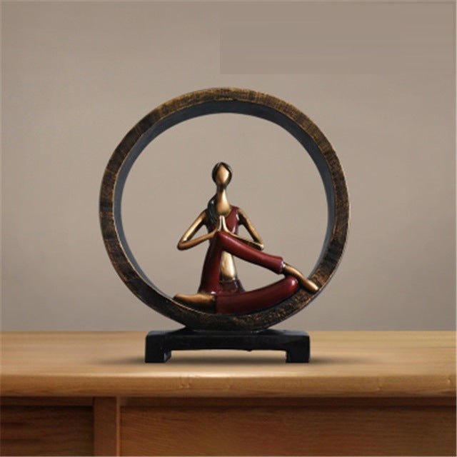 Modern Abstract Art Resin Yoga Sculptures and Statues