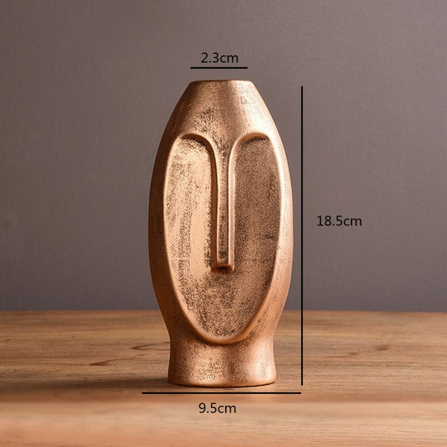 Unique Ceramic Abstract Face Vase - Modern Decorative Art for Home Decor