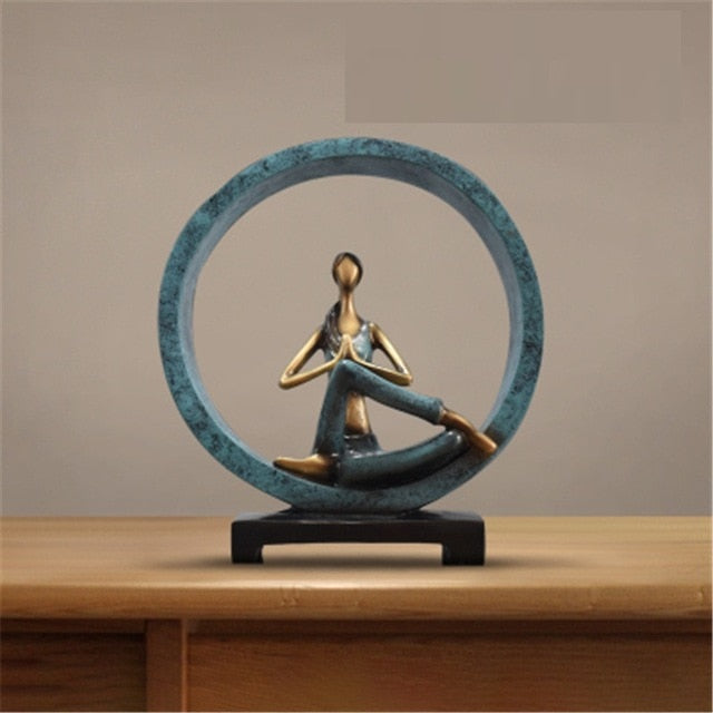 Modern Abstract Art Resin Yoga Sculptures and Statues