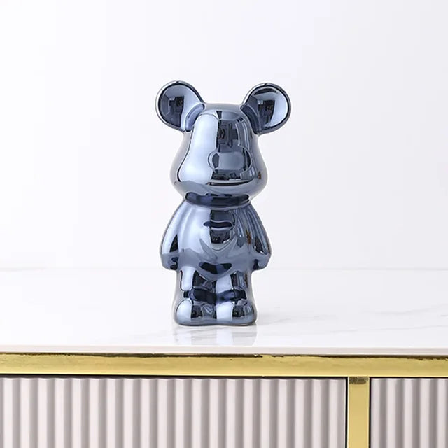 Unik Metallic Bear Penny Bank - Dekorativ myntbank for hjemmeinnredning