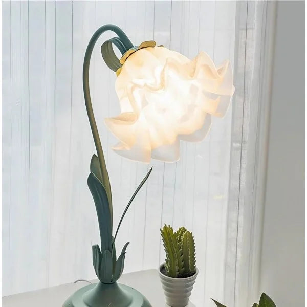 Verstellbare Vintage Blumen-Tischlampe