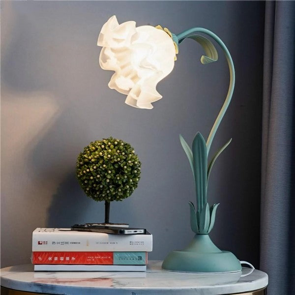 Verstellbare Vintage Blumen-Tischlampe