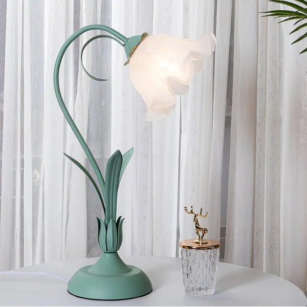 Verstellbare Vintage Blumen-Tischlampe