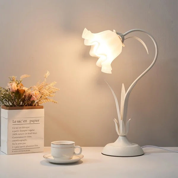 Verstellbare Vintage Blumen-Tischlampe