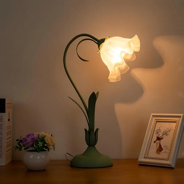 Verstellbare Vintage Blumen-Tischlampe