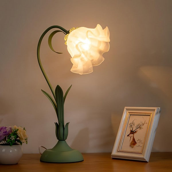 Verstellbare Vintage Blumen-Tischlampe