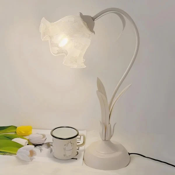 Verstellbare Vintage Blumen-Tischlampe