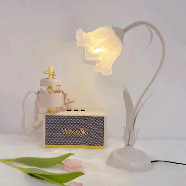 Verstellbare Vintage Blumen-Tischlampe