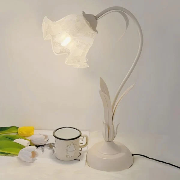 Verstellbare Vintage Blumen-Tischlampe