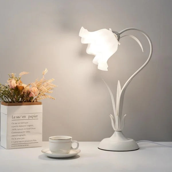 Verstellbare Vintage Blumen-Tischlampe