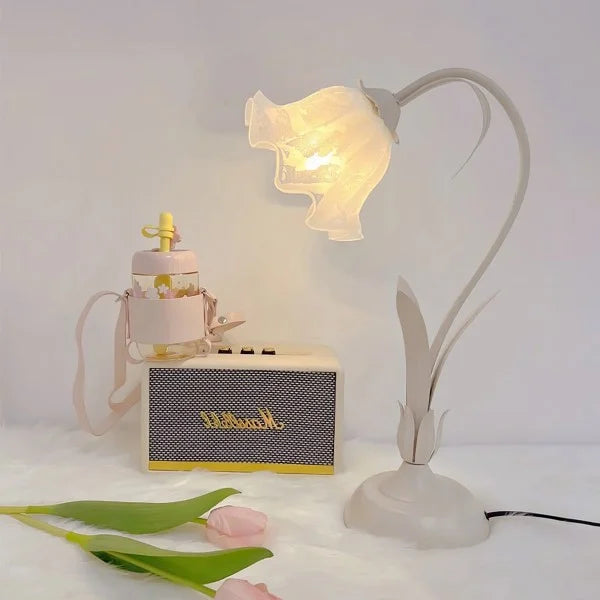 Verstellbare Vintage Blumen-Tischlampe