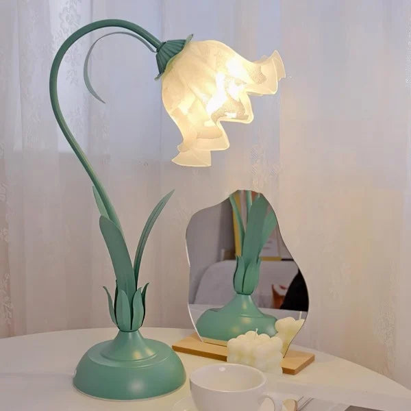 Verstellbare Vintage Blumen-Tischlampe