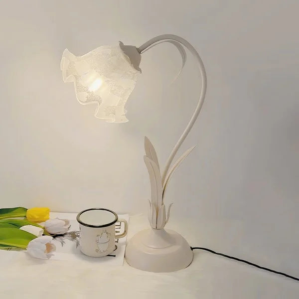 Verstellbare Vintage Blumen-Tischlampe