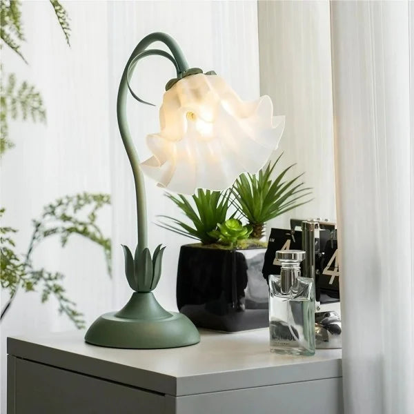 Verstellbare Vintage Blumen-Tischlampe