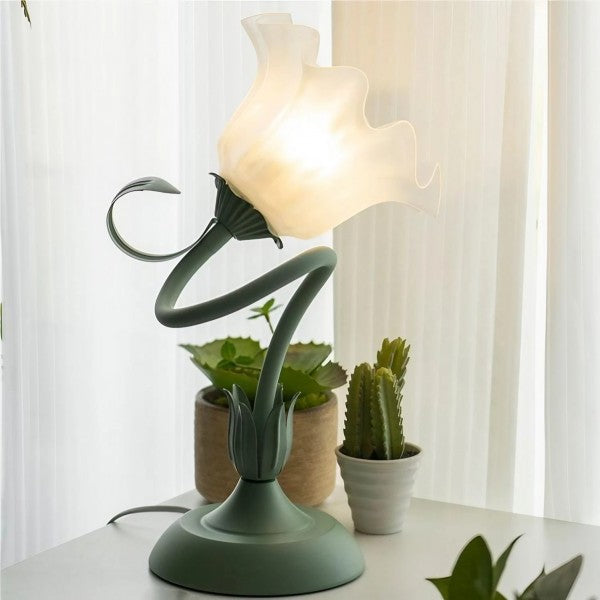 Verstellbare Vintage Blumen-Tischlampe