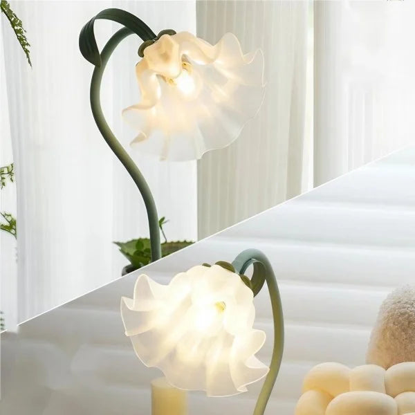 Verstellbare Vintage Blumen-Tischlampe