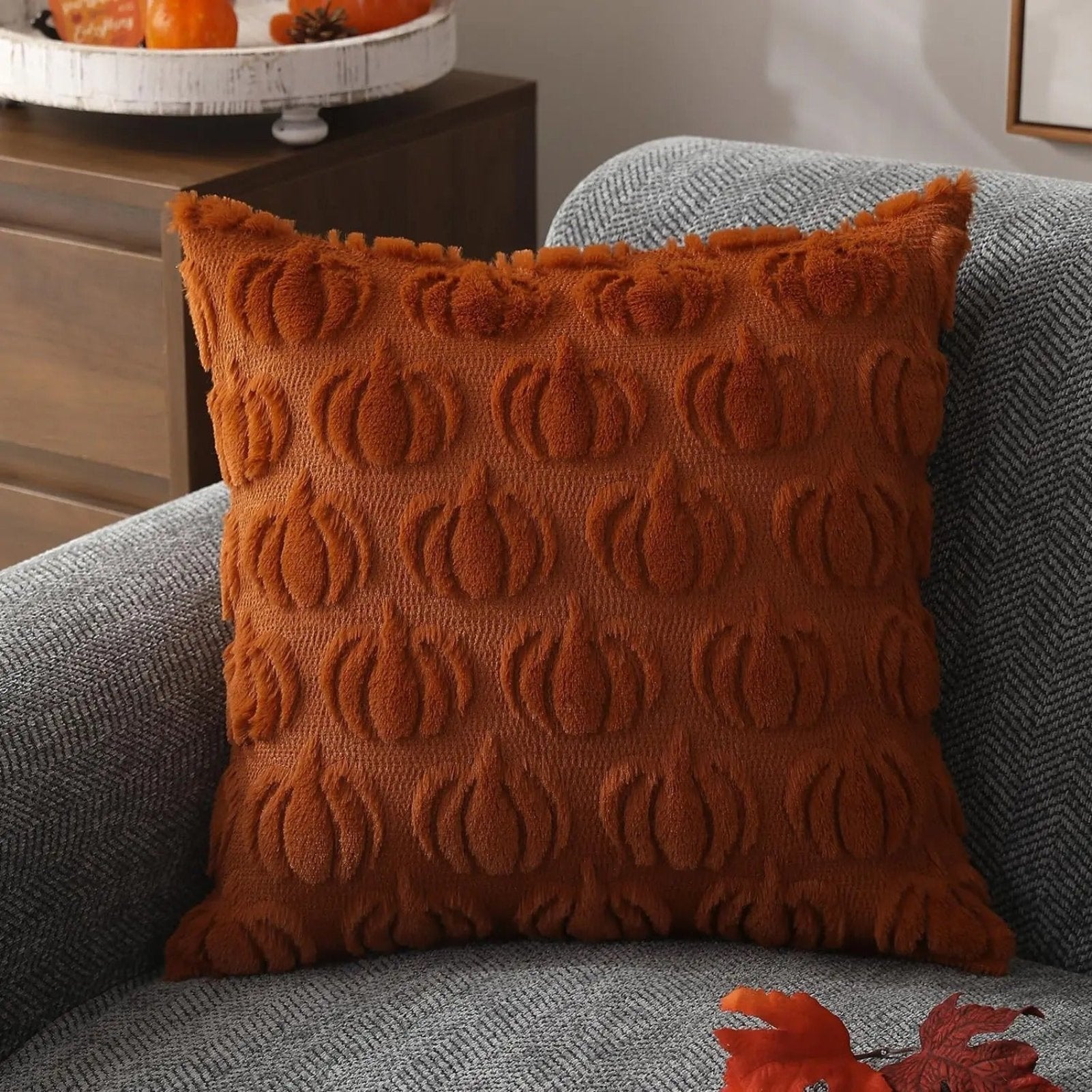 Housse de coussin citrouille d'automne