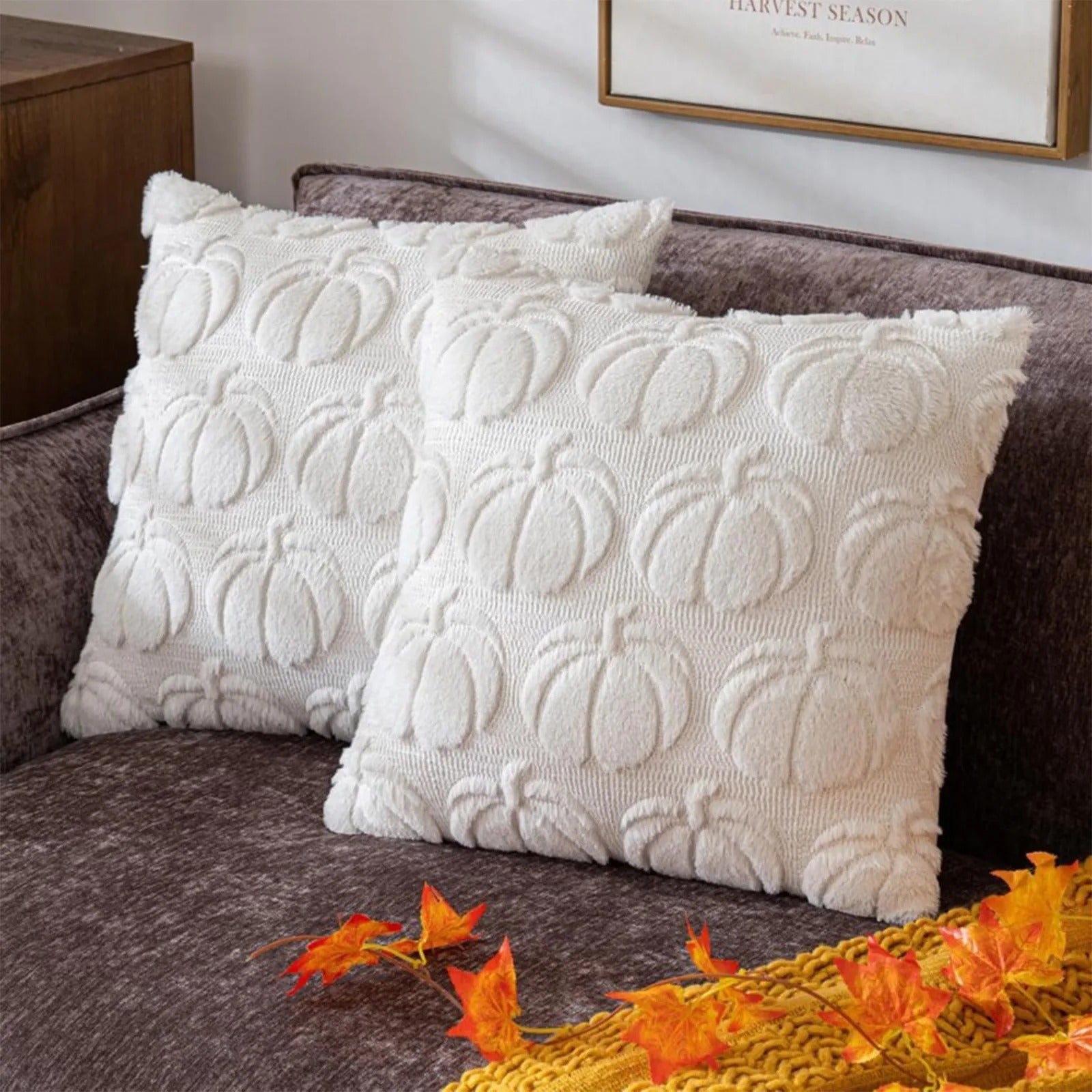 Housse de coussin citrouille d'automne