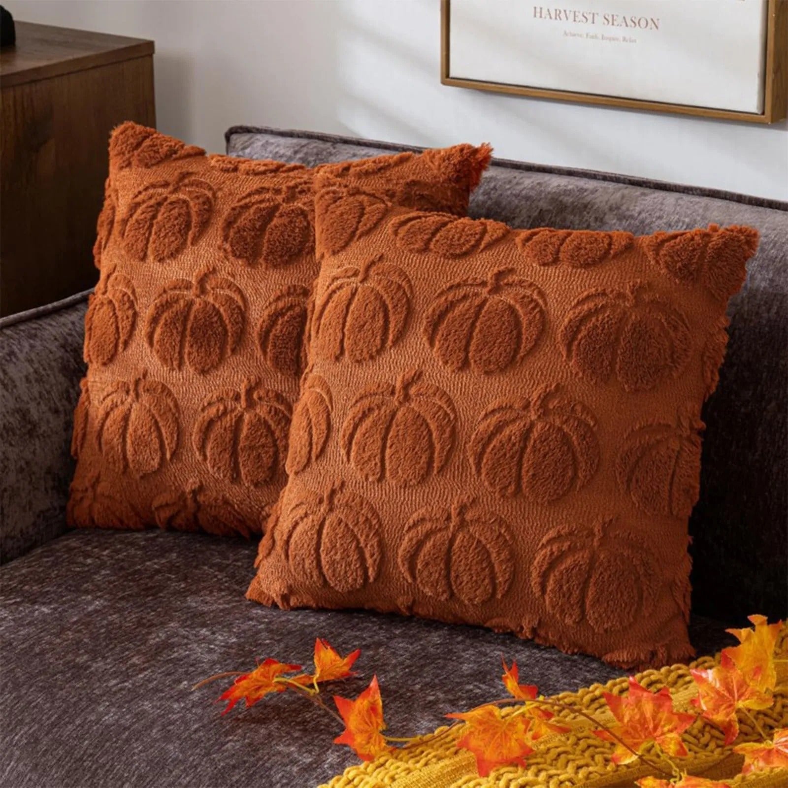 Housse de coussin citrouille d'automne