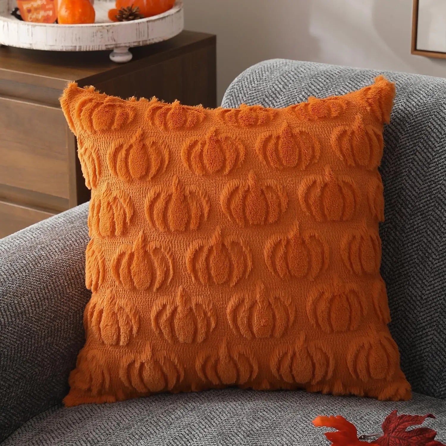 Housse de coussin citrouille d'automne