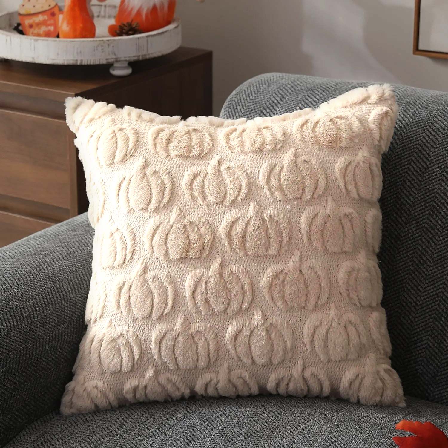 Housse de coussin citrouille d'automne