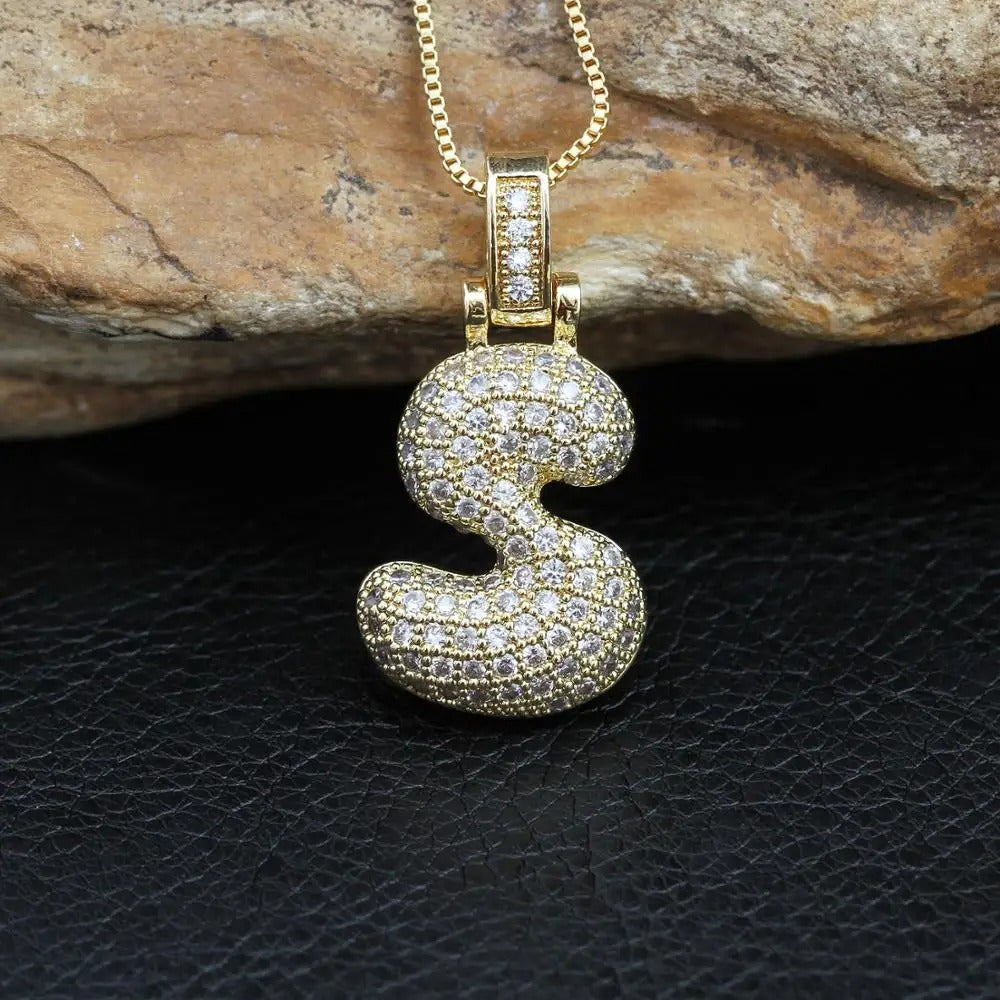 Collier de charme initial en ballon