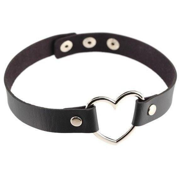 Collier coeur en cuir vegan