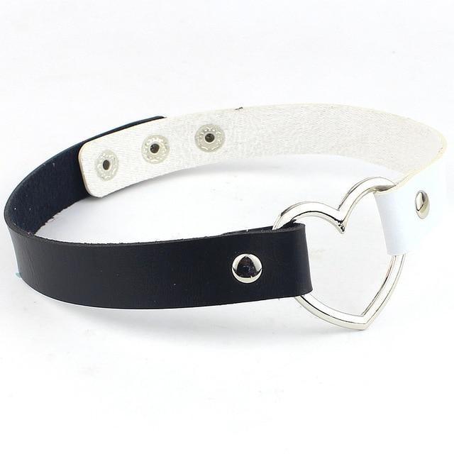 Vegan Leather Heart Collar