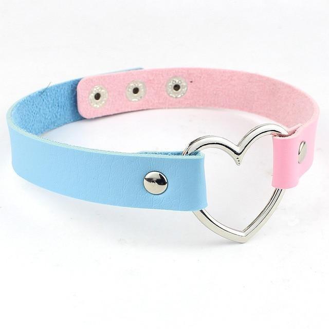 Vegan Leather Heart Collar