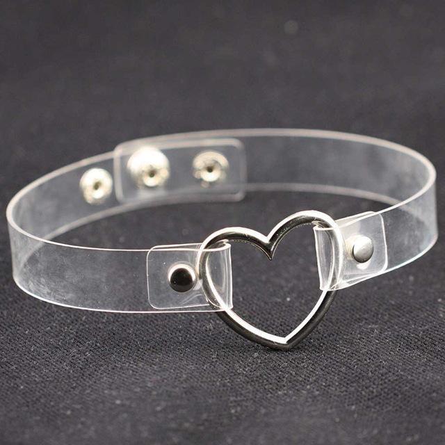 Vegan Leather Heart Collar