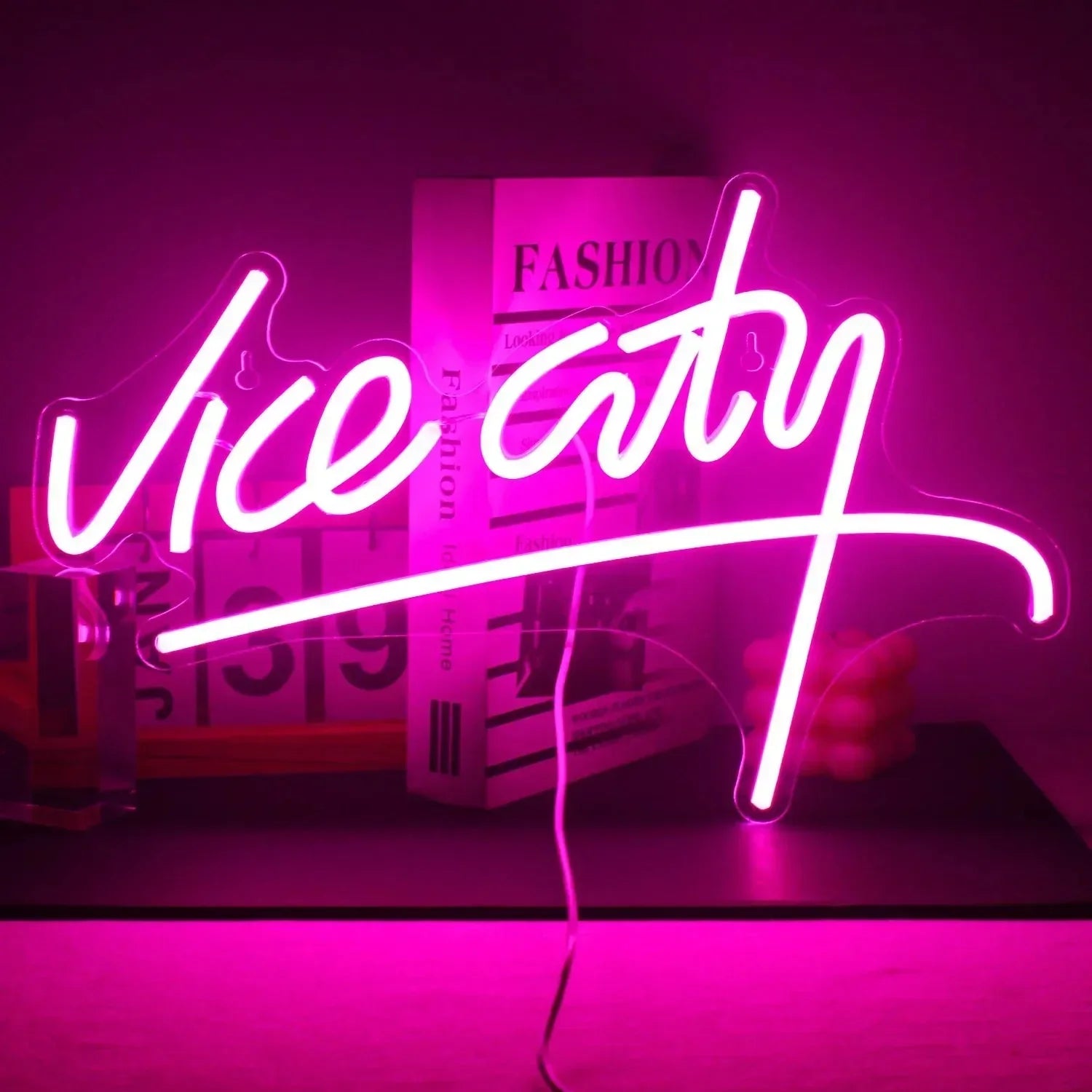 Panneau néon LED rose Vice City