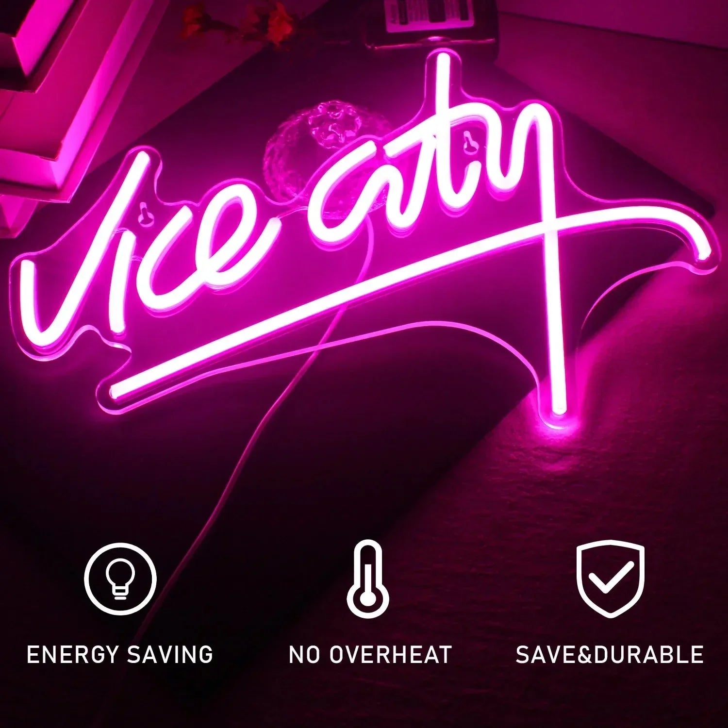 Vice City Rózsaszín LED Neon Felirat