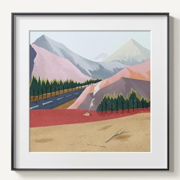 Vista Mountains Impressions d’art murales sur toile abstraite