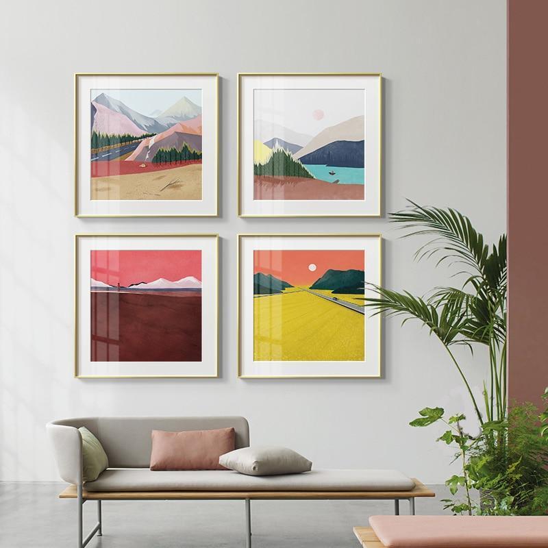 Vista Mountains Abstract Canvas Wall Art Prints