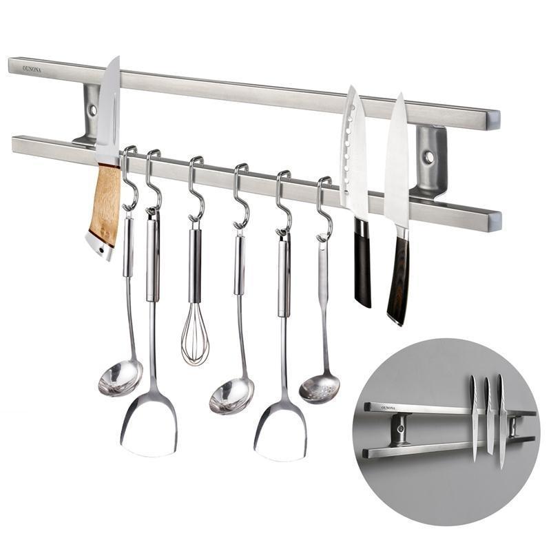 Wall Mounted Magnetic Knife Rack & Utensil Holder