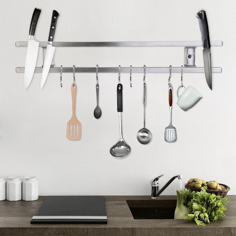 Wall Mounted Magnetic Knife Rack & Utensil Holder