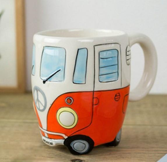 Lebendige Hippie-Bus-Kaffeetasse – umweltfreundliche Keramik