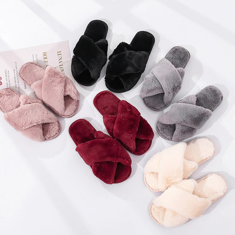 Nordic Cozy Cross Band Slippers